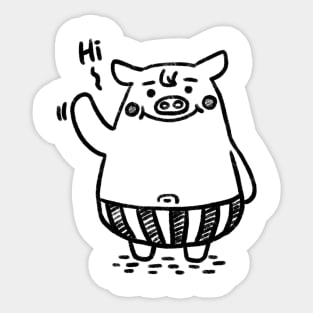 Hi, Pig ( front ) Sticker